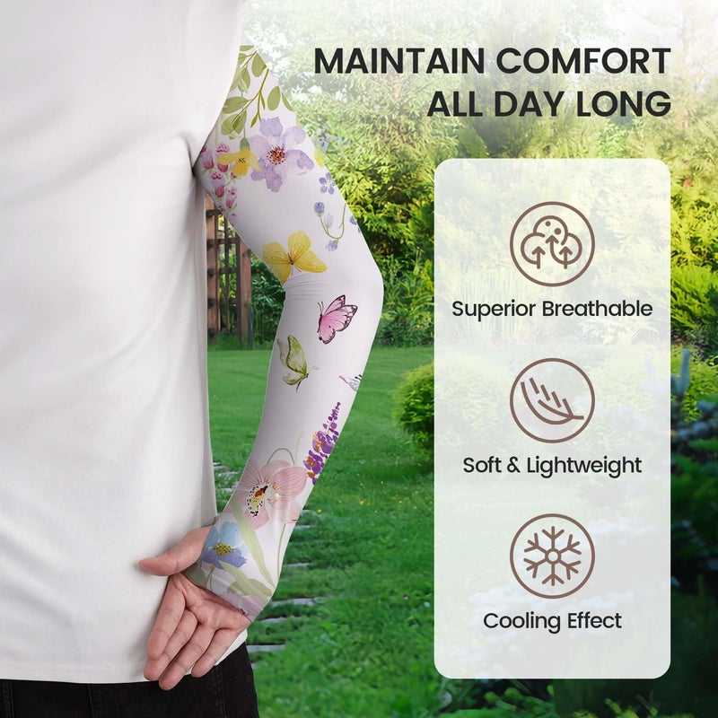 YPHCDO Store Gardening Sleeves Farm Sun Protection Arm Cooling Sleeves Thorn Proof Garden for Women Men with Thumb Hole - Image 2